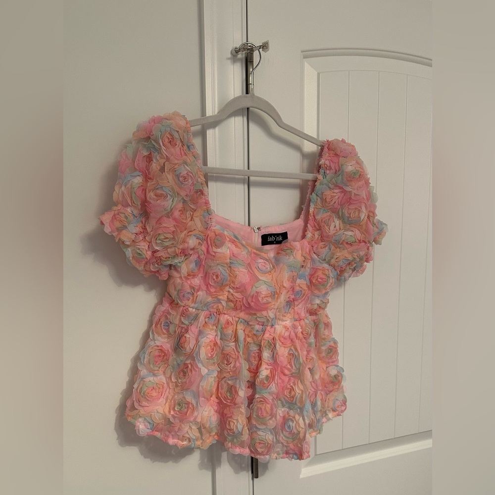 fab'rik Pastel Floral Baby Doll Top
